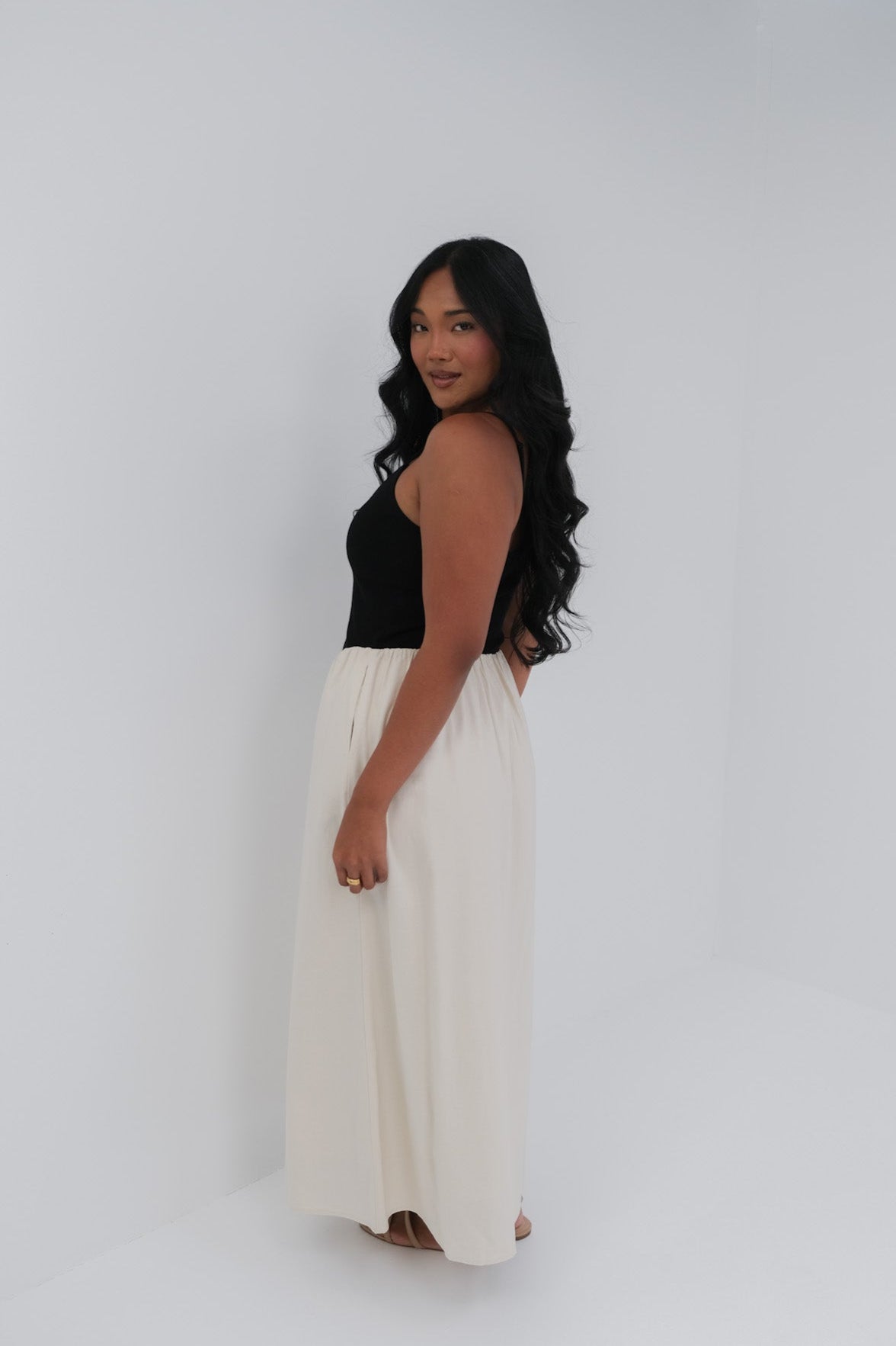 YARA DRESS BLACK/NEUTRAL - Fayt The Label