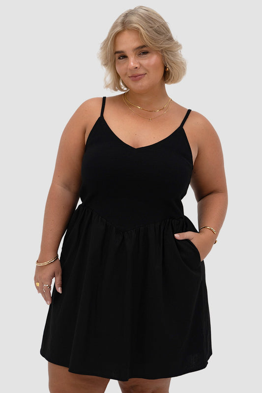 ZAREN MINI DRESS BLACK - Fayt The Label