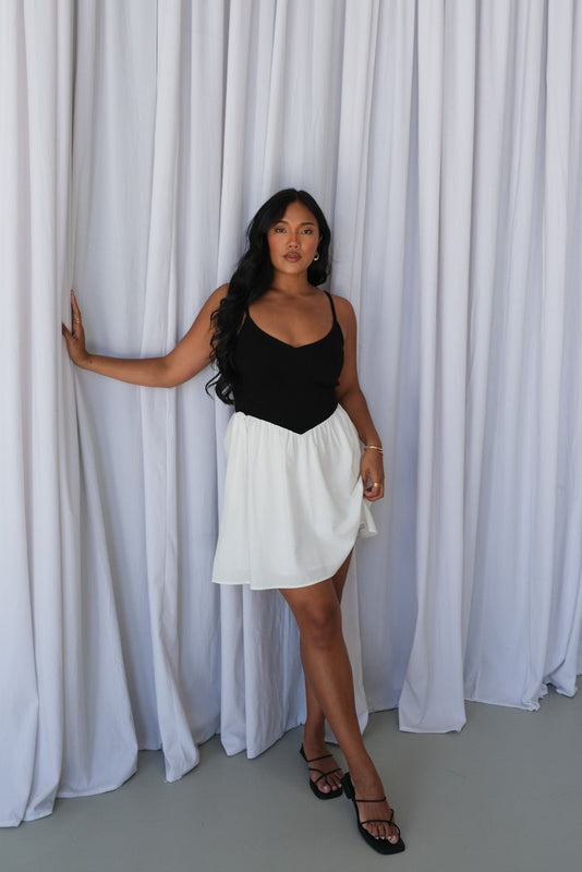 ZAREN MINI DRESS B&W - Fayt The Label