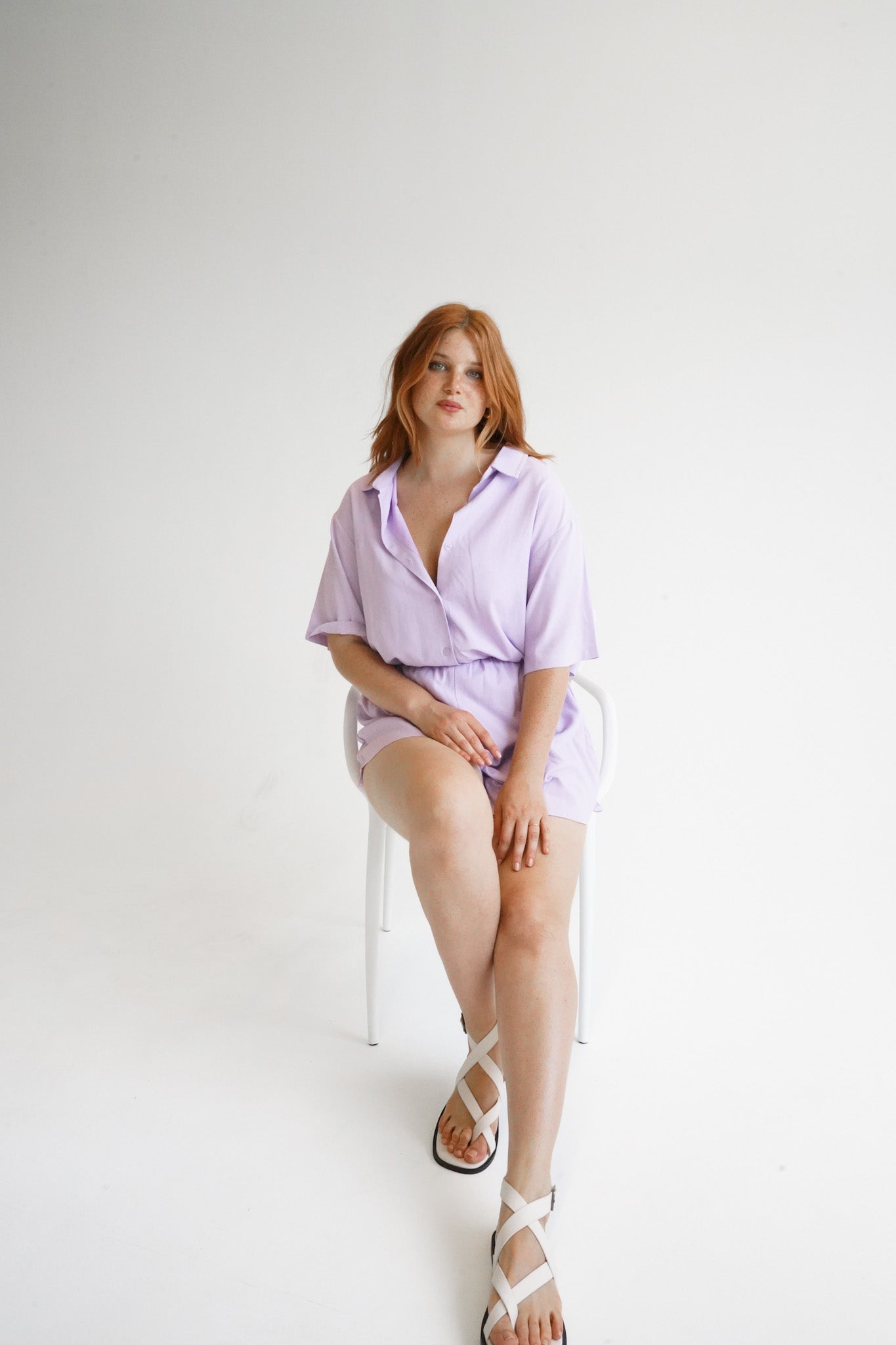 ZEPHYR LINEN PLAYSUIT LILAC - Fayt The Label