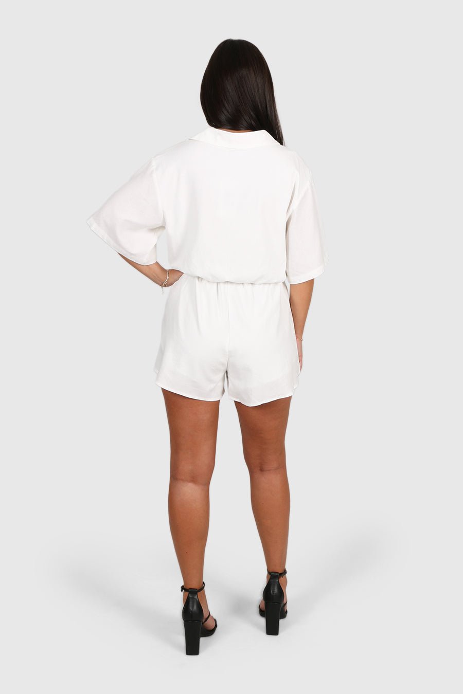 ZEPHYR LINEN PLAYSUIT WHITE - Fayt The Label