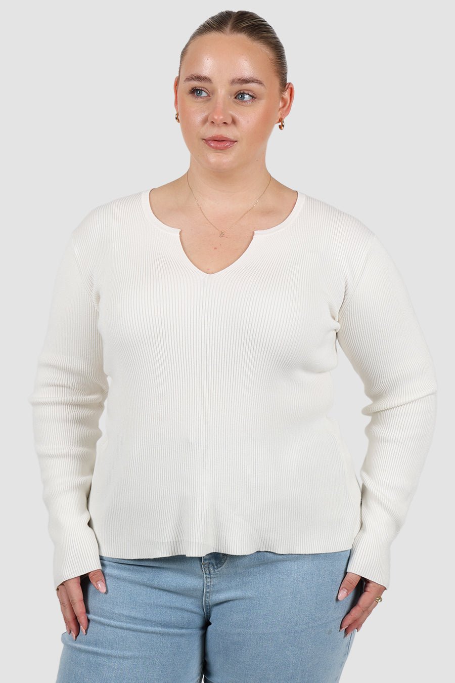 ZERRA KNIT TOP WHITE - Fayt The Label