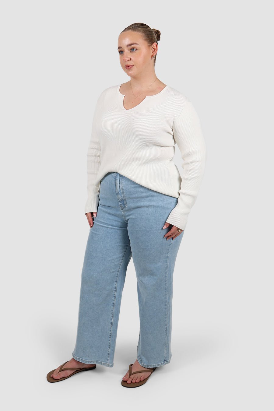 ZERRA KNIT TOP WHITE - Fayt The Label