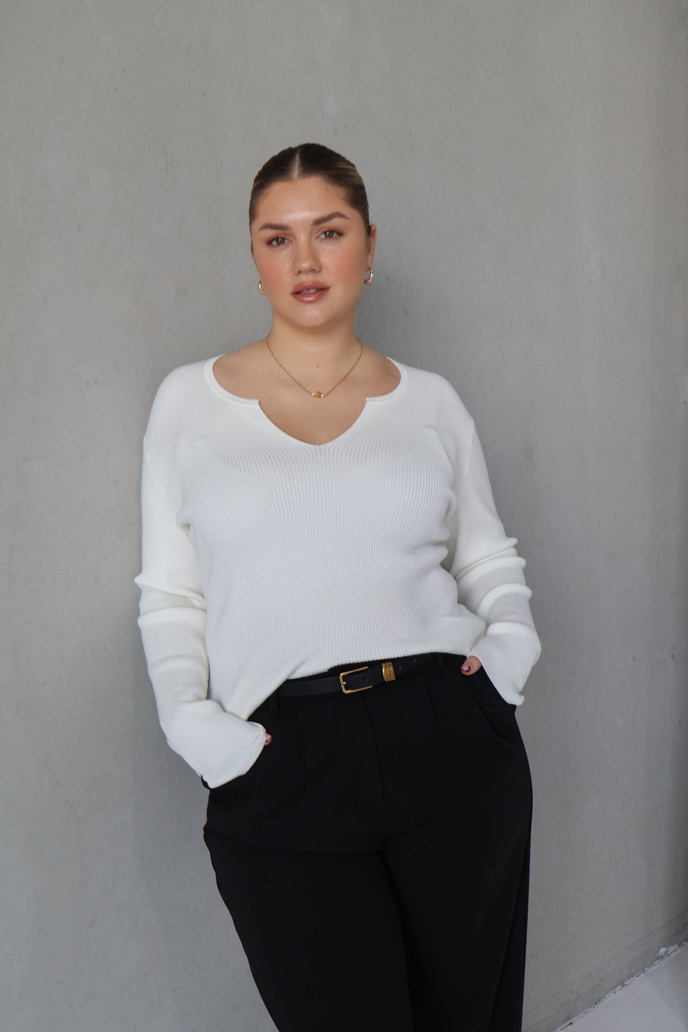 ZERRA KNIT TOP WHITE - Fayt The Label