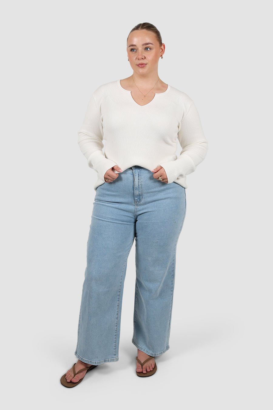 ZERRA KNIT TOP WHITE - Fayt The Label