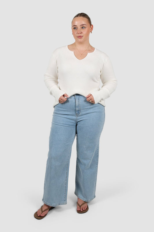 ZERRA KNIT TOP WHITE - Fayt The Label