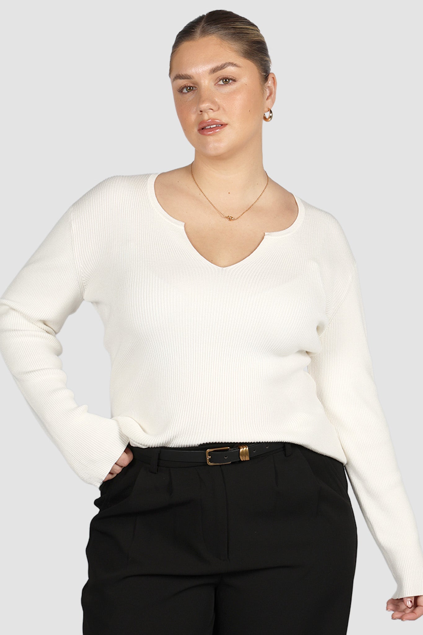 ZERRA KNIT TOP WHITE - Fayt The Label