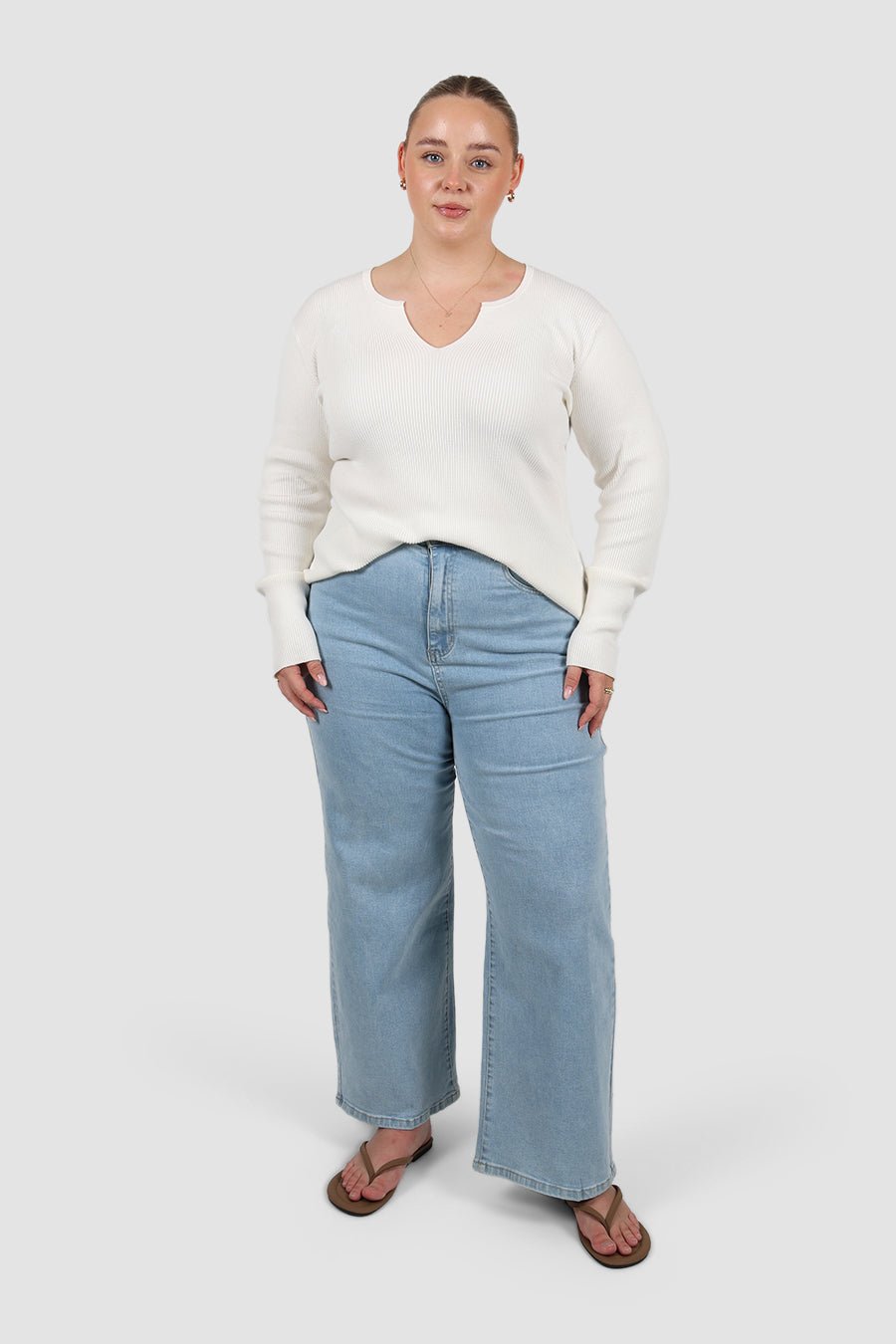 ZERRA KNIT TOP WHITE - Fayt The Label