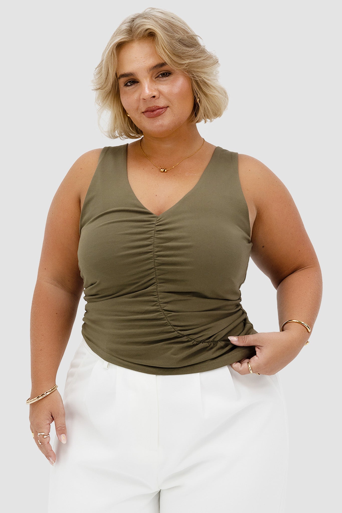 ZIRA TOP OLIVE - Fayt The Label