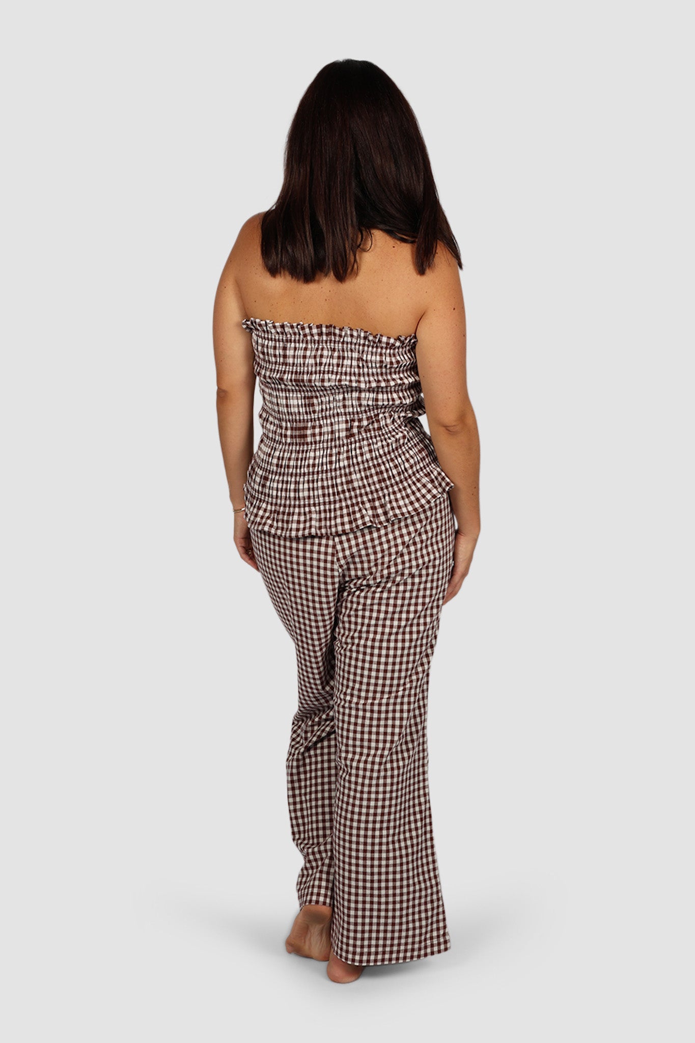 ZUBI TOP CHOC GINGHAM - Fayt The Label