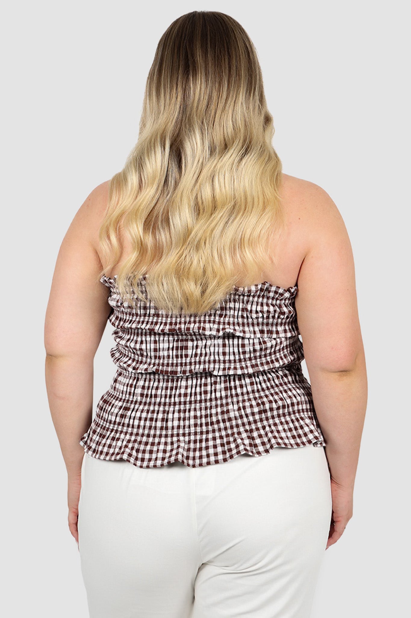 ZUBI TOP CHOC GINGHAM - Fayt The Label