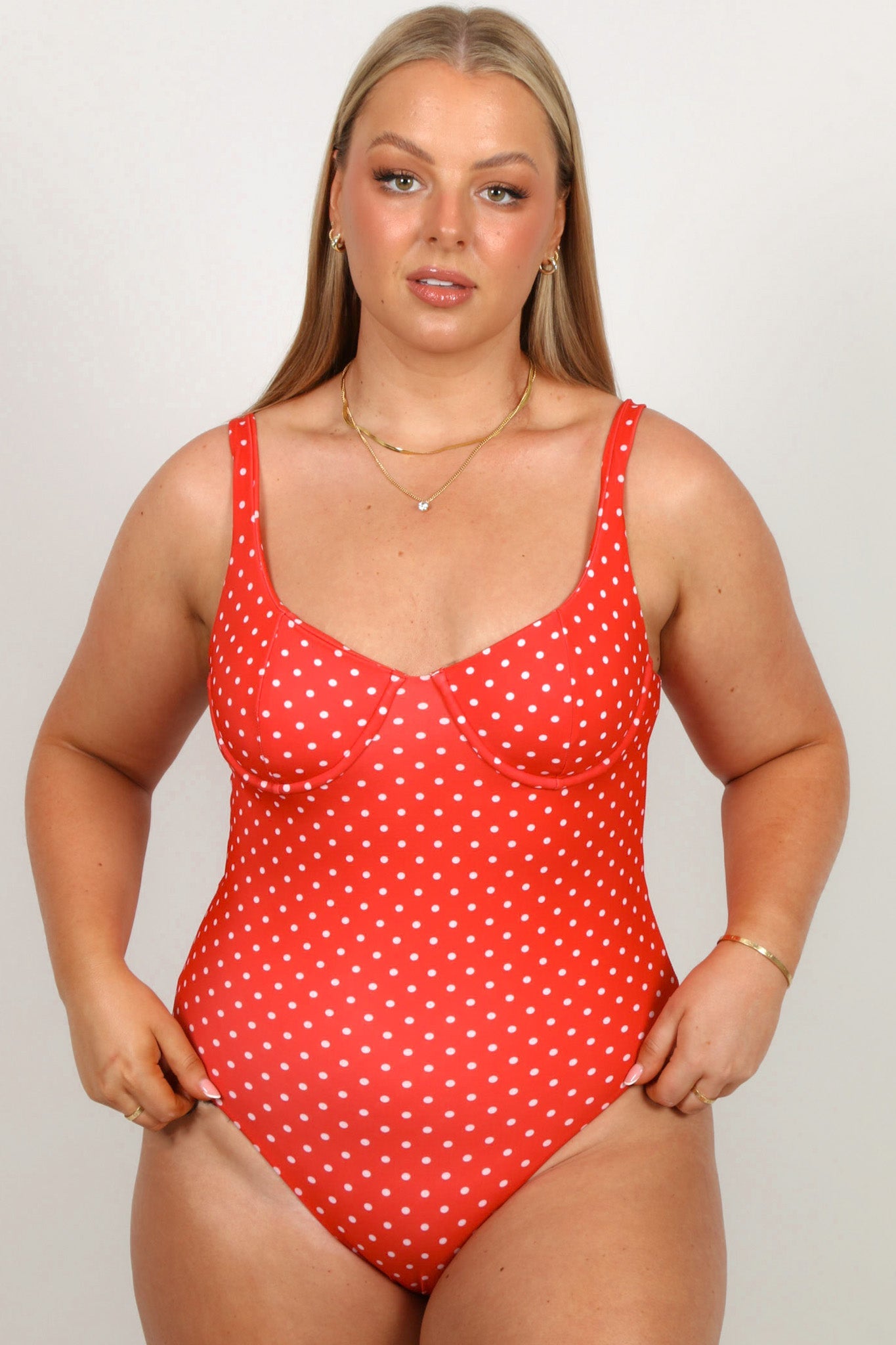 SOLACE SWIMSUIT RED SPOT