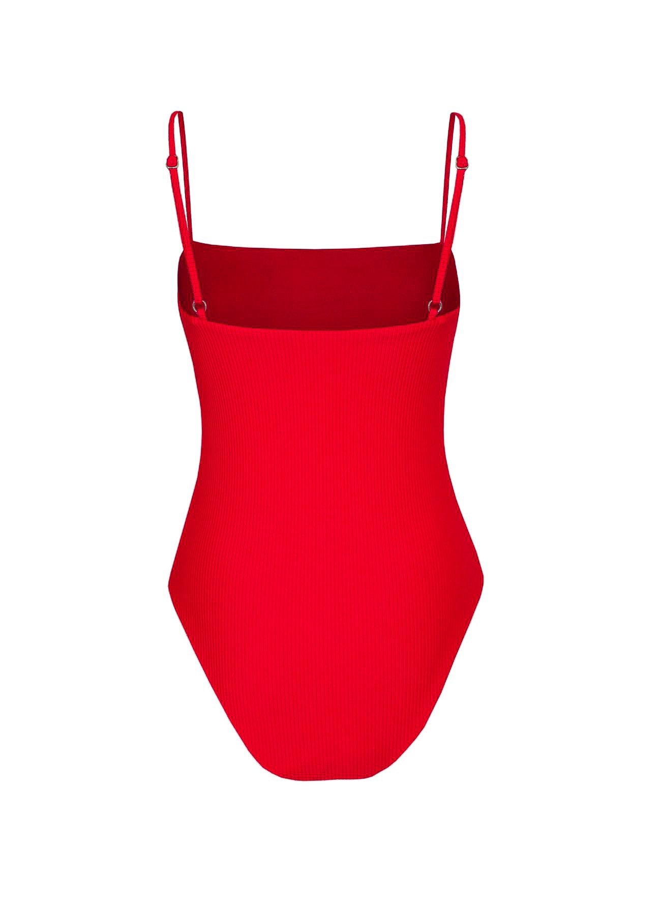 SCOUT SWIMSUIT RED RIB