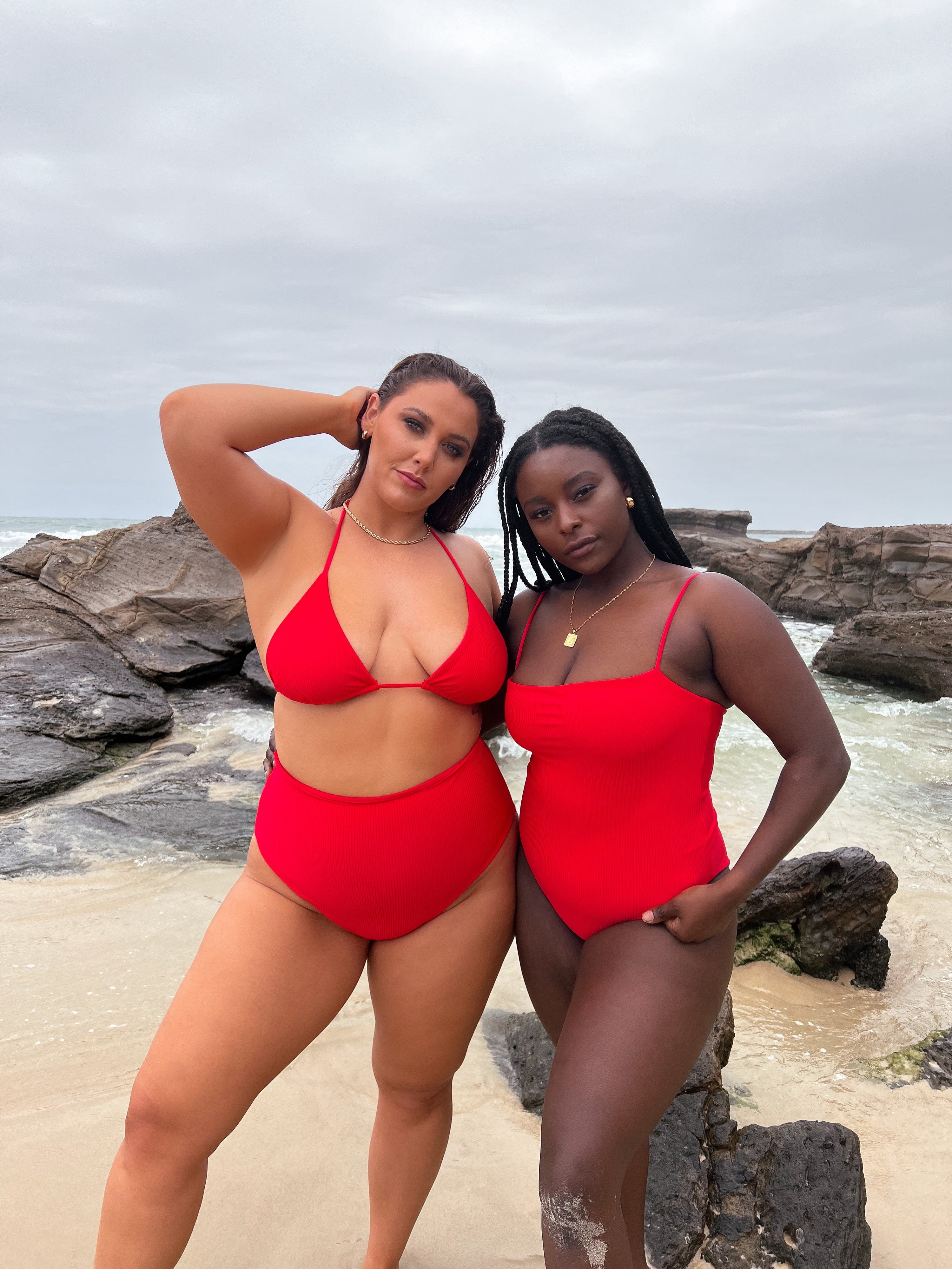 SCOUT SWIMSUIT RED RIB