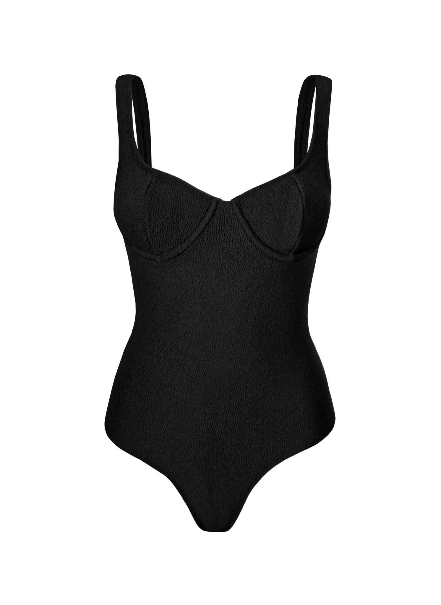 SOLACE SWIMSUIT BLACK CRINKLE